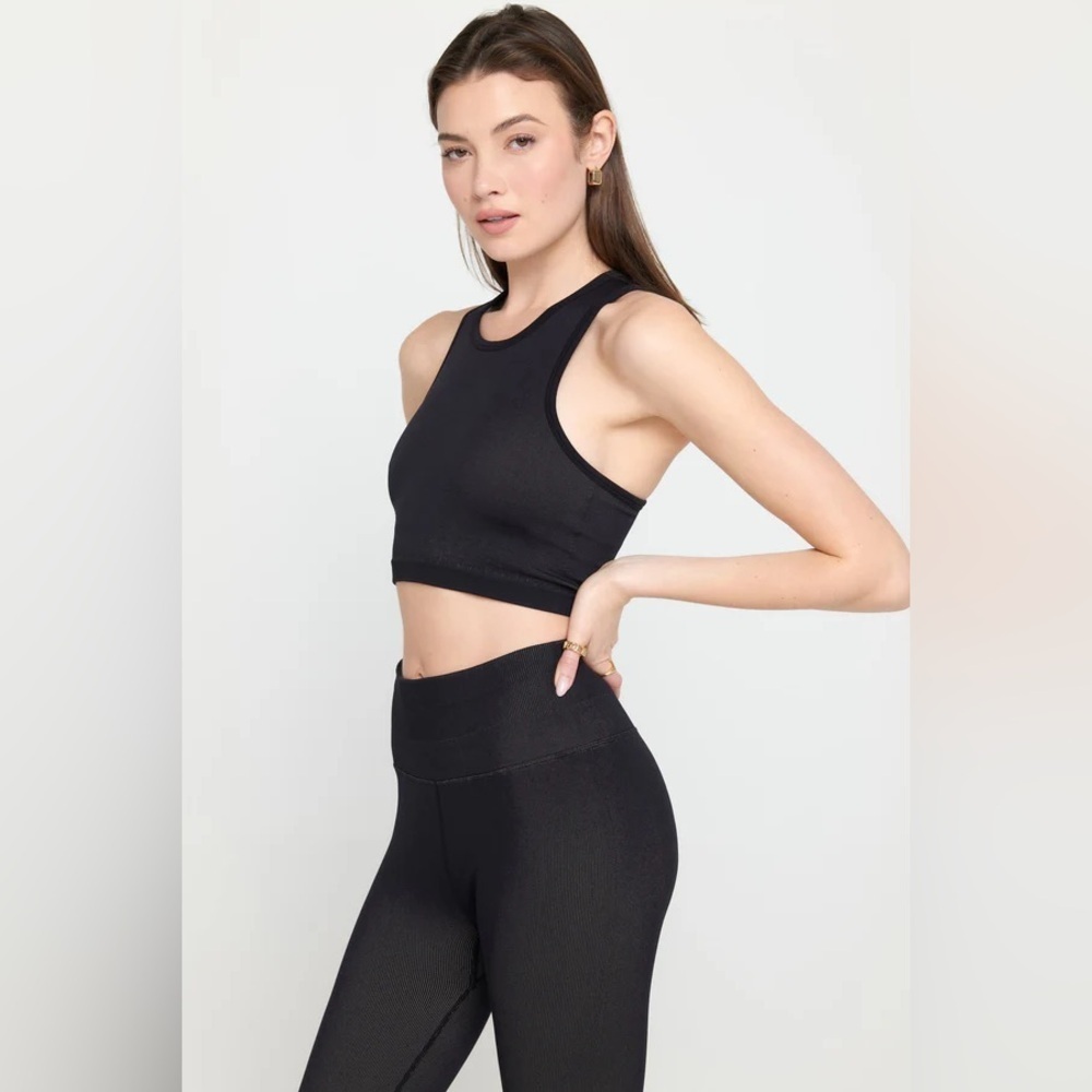 Spiritual Gangster Crop Top Black Ribbed